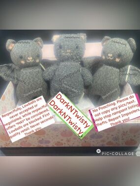 3 PIECE BNWT 2025 CUDDLE + KIND 2 KNIT BLACK BATS AND  1 BOUCLE BLACK CAT OBO